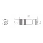 Industrial Grade M8 Straight Female Metal Plug with Screw Terminal IP67
