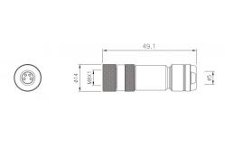 China Industrial Grade M8 Straight Female Metal Plug with Screw Terminal IP67 supplier