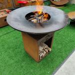 ISO9001 Corten Steel BBQ Grill 500mm Steel Fire Pit BBQ Rusty Red for sale