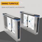 Full Automatic Swing Security Turnstile Gate Fast Speed DC Brushless Motor 50W/24V for sale