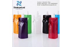 China Custom Collapsible Water Bottles  Packaging Standing Pouch Reusable Foldable Drinking Water Bags supplier