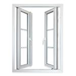 Three Cavity White PVC Casement Window With Sinking Drainage System
