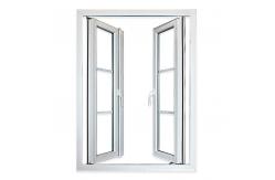 China Three Cavity White PVC Casement Window With Sinking Drainage System supplier