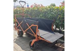 China Rear Side Opening Structure Folding Beach Wagon Cart Wide Wheels Camping Cart supplier