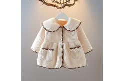 China Girls Single Breasted Lotus Leaf Lightweight Windproof Jacket Lambswool Coat With Mink Collar supplier