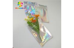 China Custom Plastic Mylar Resealable Stand Up Pouches Holographic Cosmetics Packaging supplier