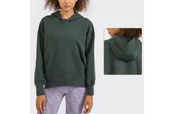 China Simple Yoga Casual Loose Drop Shoulder Pullover Hooded Sweater Women supplier