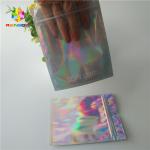 Hologram Zipper Customized Paper Bags Holographic Stand Up CMYK For Cosmetics for sale