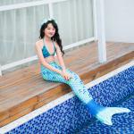S M L Adult Mermaid Tail Swimsuit With Monofin , Mermaid Bikini Bathing Suit for sale