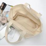 Beige Color Canvas Shopping Bag , High Durability Plain Canvas Gift Bags for sale