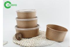 China Disposable Kraft Paper Salad Bowl 500ml Take Away Various Colour Printing Bowl supplier