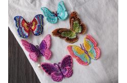 China Small Butterfly Iron On Embroidered Applique Patches Cloth Badge For Clothes Customized supplier