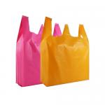 China 30μm Heavy Duty Plastic Vest Carrier Bags LDPE For Restaurants manufacturer