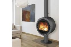 China Wall Mounted Wood Burning Floating Fireplace Hanging Ceiling Round Design Fireplace supplier