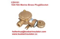 China 10A/16A marine brass plug&socket CZH101 waterproof socket handware in bulk supplier