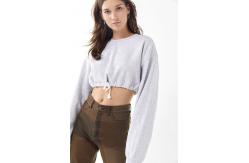 China Fall Drawstring Hem Cropped Sweatshirt supplier