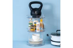 China 3 Tier Clear 360 Rotating Lazy Susan Tray Countertop Spice Display Rack supplier