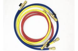 China 60 W.P 800psi Refrigerant R410a R134a Charging Hose With Ball Valves supplier