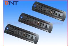 China Black Desktop Hidden Conference Table Socket , Tabletop Rotating Power Strip supplier