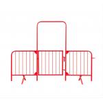 5FT Temporary Pedestrian Crowd Control Steel Barrier Red Color Metal Fencing for sale