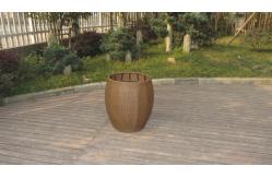 China Brown Aluminum Frame and Resin Wicker Storage Box , UV Resistant supplier