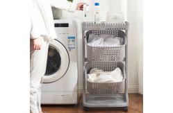 China 360 Degree Two Tier Laundry Trolley Plastic Laundry Hamper supplier
