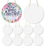 Printable Blank Wood Display Door Sign Sublimation MDF Welcome Sign For Front Door Custom Wooden Christmas Decoration for sale