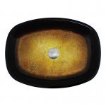 Gradient Brown Tempered Bathroom Wash Basins Melon Shape Table Top Solid Glass Sinks for sale