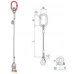 1.3 Tonne 12mm Single Leg Wire Rope Sling , Soft Eye Wire Rope Sling for sale