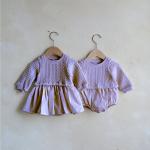 Long Sleeve New Born Rompers 100% Cotton White Newborn Tutu Dress