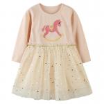 Girls Lace Embroidered Print Long Sleeve Dress Children'S Dress Clothing for sale