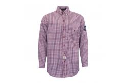 China 6.5oz Cotton Plaid Flame Resistant Work Shirt Buttons Style supplier