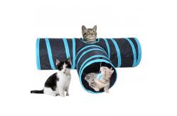 China Portable Collapsible 3 Way Cat Tunnel With Pom Ball supplier