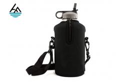 China Black Printed Zipper Neoprene Can Sleeve Washable Cup Cooler Bag supplier