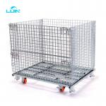 Heavy Duty Industrial Stackable Wire Mesh Pallet Cage Foldable Steel Mesh Box for sale