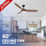 Cooling Air Function 60 Inches DC Copper Motor Solid Wood Ceiling Fan with Light for sale