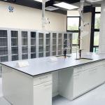 4 Drawers Lab Island Bench Chemical Resistant L Biology Laboratory Furniture for sale