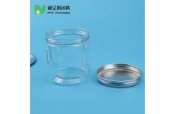 China 90mm Neck Dia 300ml Clear Plastic Jar Pet Food Container With Metal Lid supplier