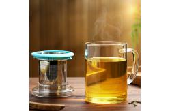 China Break Resistant Glass Tea Infuser Cup Lightweight For Hot / Cold Drinks supplier