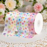 Digital Heat Transfer Printing Rainbow Wave Dot Ribbon for Birthday Cake Packaging Yarn Ribbon Children's Day for sale