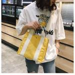 Collapsible Crossbody 50cm Handle Printed Canvas Shopping Bags