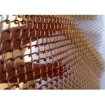 Corrosion Resistant Coil Metal Mesh Curtains Gold Color For Interior Decoration for sale