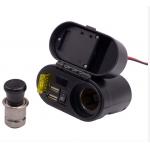 ABS Black 3A 4 In 1 Motorcycle USB Charger OEM 1 Meter Wire for sale
