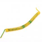 PUR yellow green spiral cable, spring wire, coil cable for sale