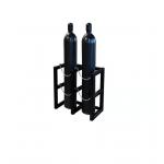 Black Gas Cylinder Rack Fabrication 2 Tanks Oxygen Cylinder Storage Racks for sale