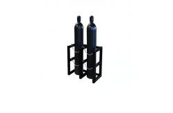 China Black Gas Cylinder Rack Fabrication 2 Tanks Oxygen Cylinder Storage Racks supplier