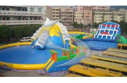 China Inflatable water park / inflatable pool park giant slide air tight pvc tarpaulin supplier