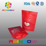 Red matt surface aluminumf oil bottom gusset bags foe snack / cake packaging for sale