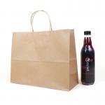 Reusable Logo Printed Kraft Paper Shopping Bag With Twisted Handle for sale