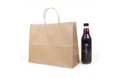 China Reusable Logo Printed Kraft Paper Shopping Bag With Twisted Handle supplier